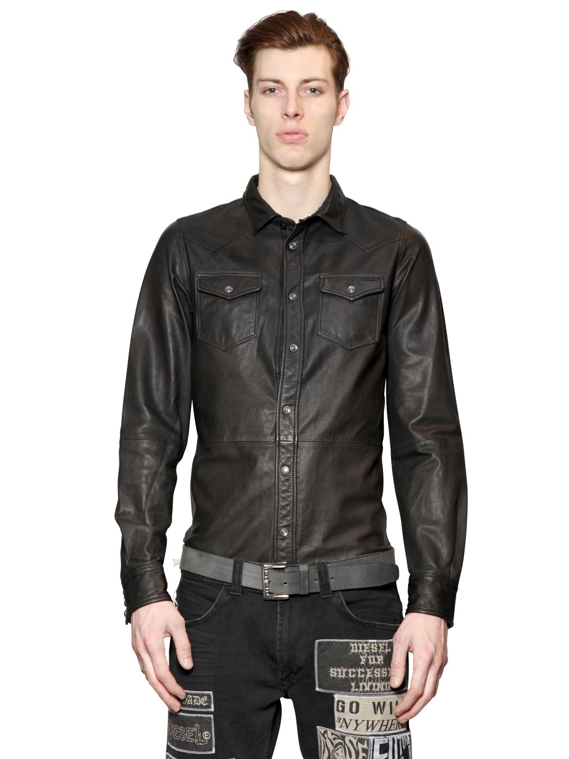 leather face shirt