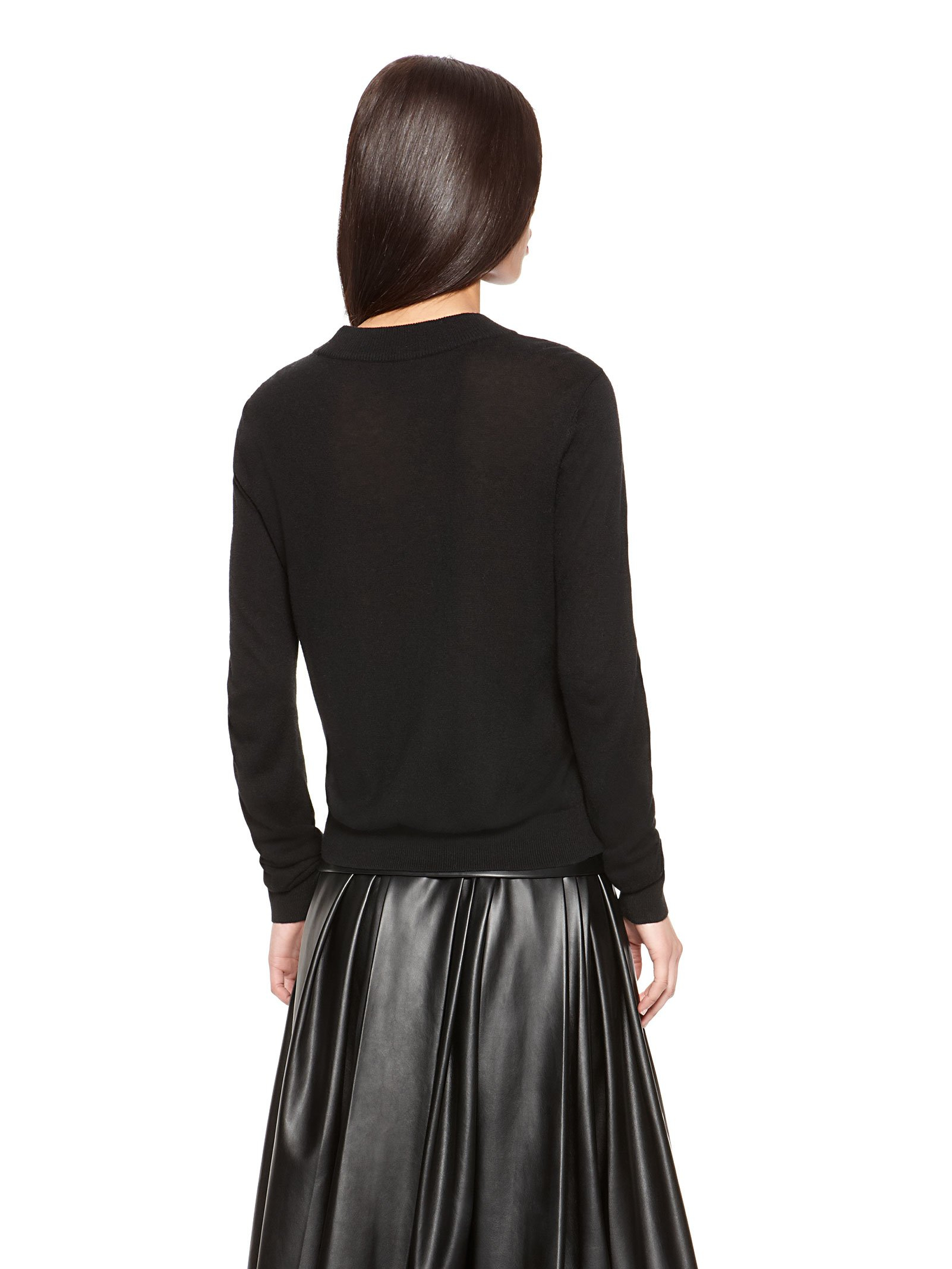 black fitted turtleneck top