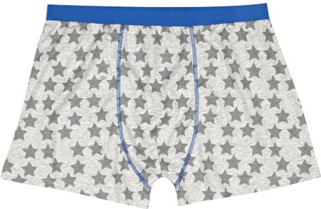 River Island Grey Star Print Contrast Trim Boxer Shorts in Gray for Men ...