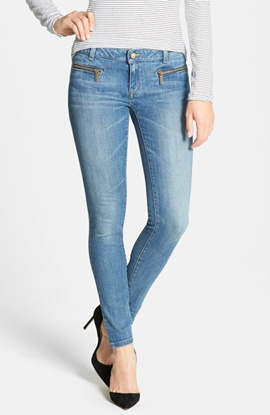 Lyst - MICHAEL Michael Kors Zip Pocket Skinny Jeans in Blue