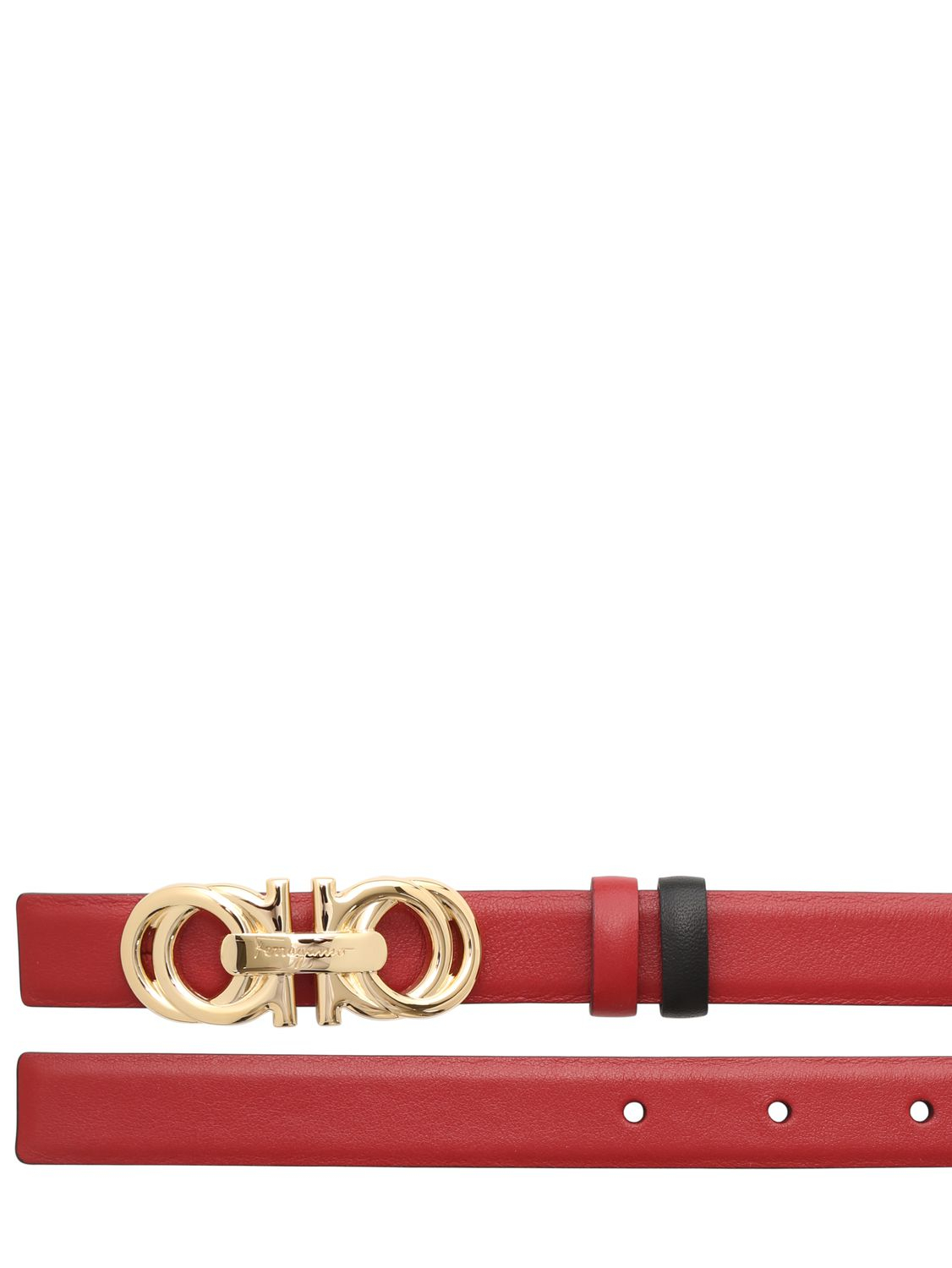 Lyst - Ferragamo Reversible Leather Patent Belt in Red