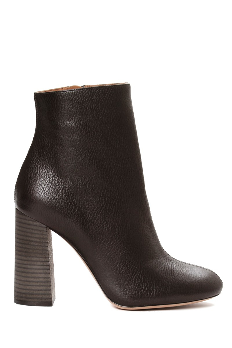 Chloé Leather Ankle Boot in Black | Lyst