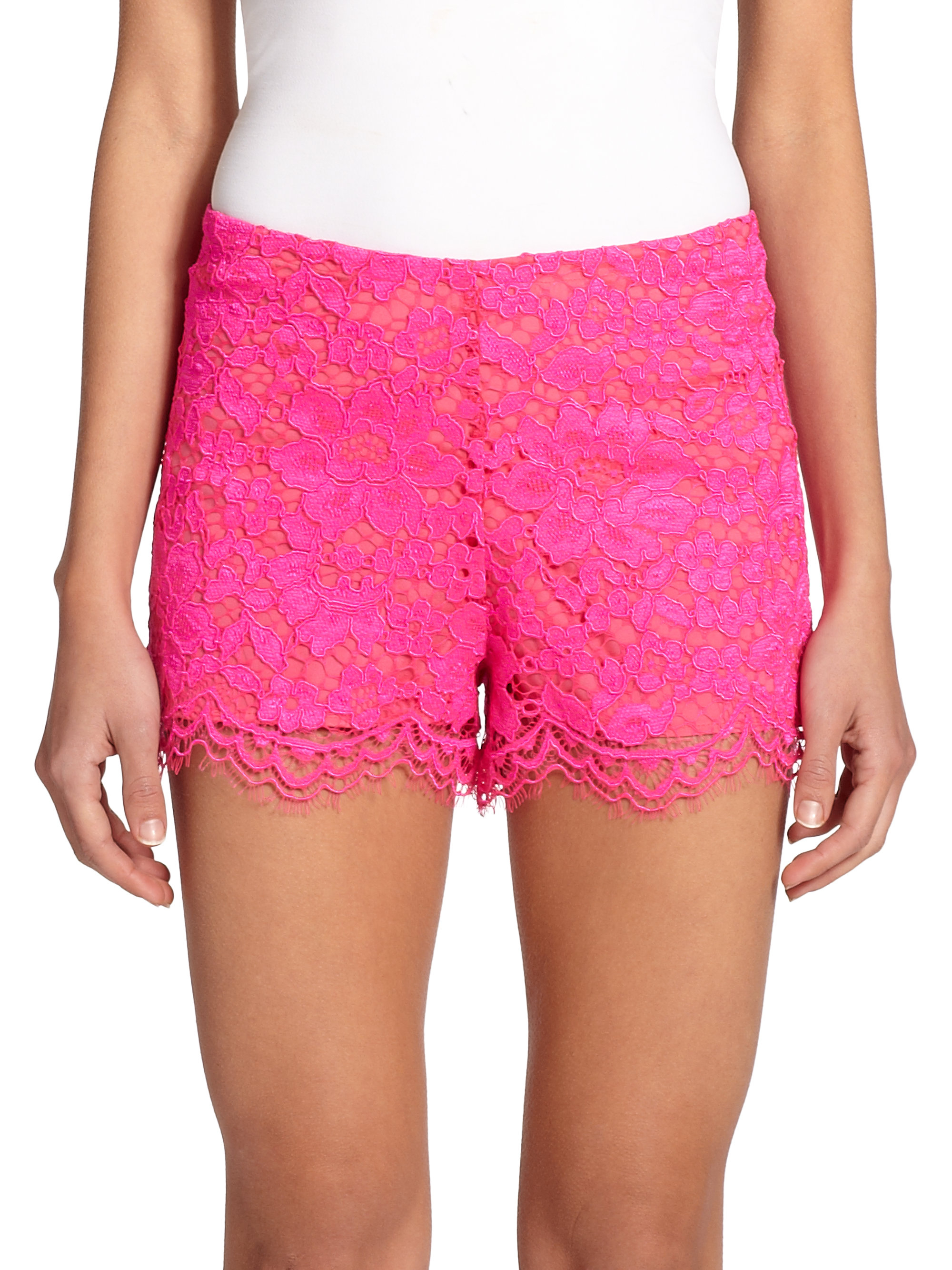 Lyst - Alexis Pia Lace Shorts in Pink
