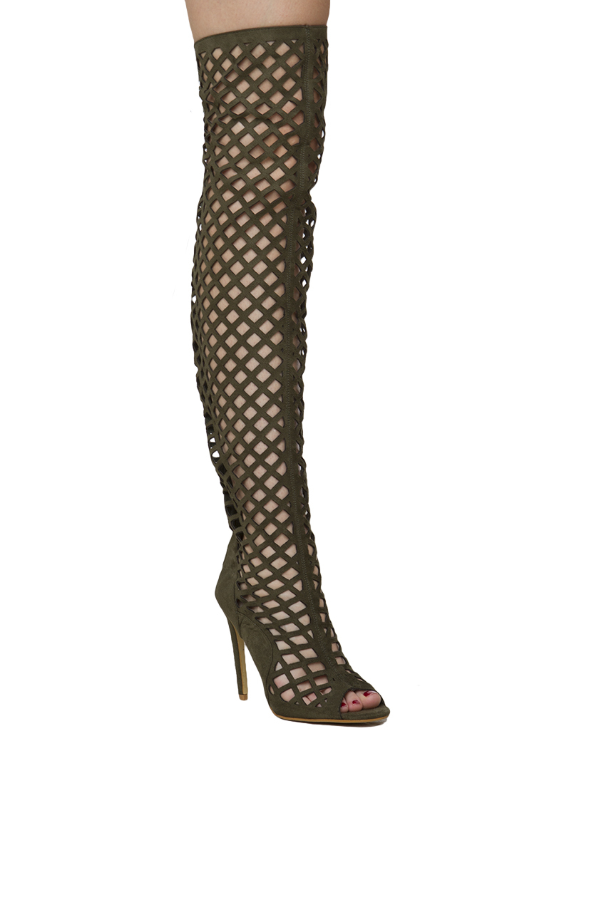 Lyst Cape Robbin Lasercut Suede Over The Knee Peep Toe Lyst Cape Robbin Lasercut Suede Over The Knee Peep Toe