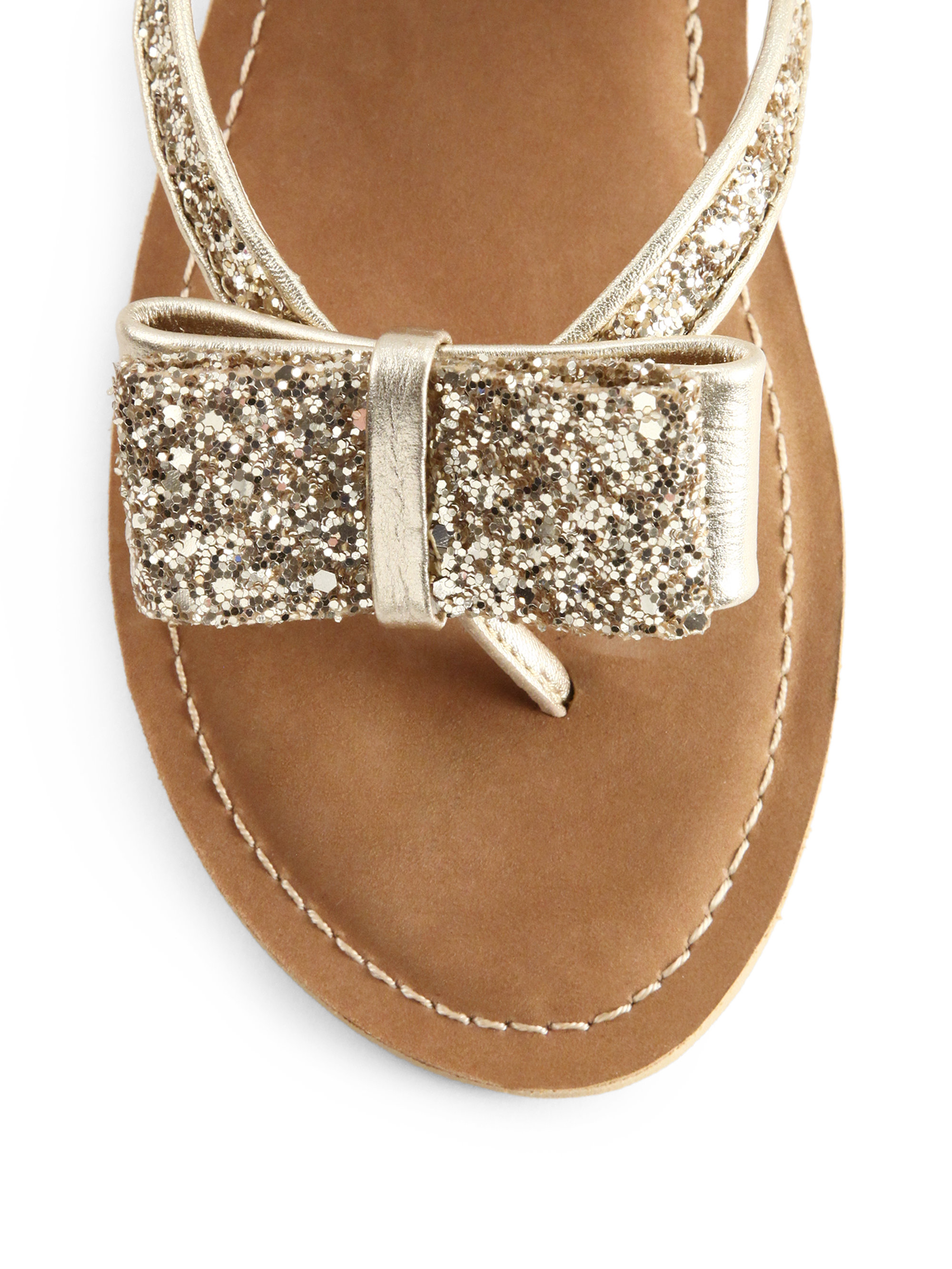 Lyst Kate Spade New York Icarda Glittered Leather Bow Thong Sandals