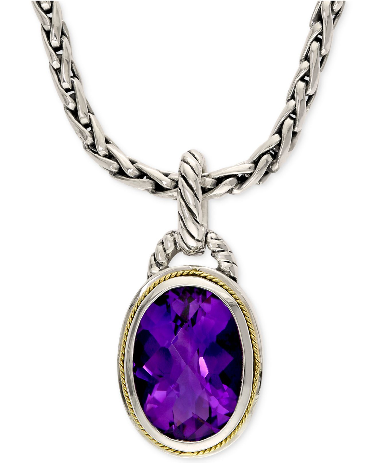 Effy collection Effy Amethyst Pendant Necklace In 18k Gold And Sterling ...