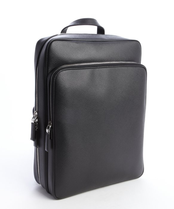 Prada Black Saffiano Squared Backpack in Black for Men | Lyst  