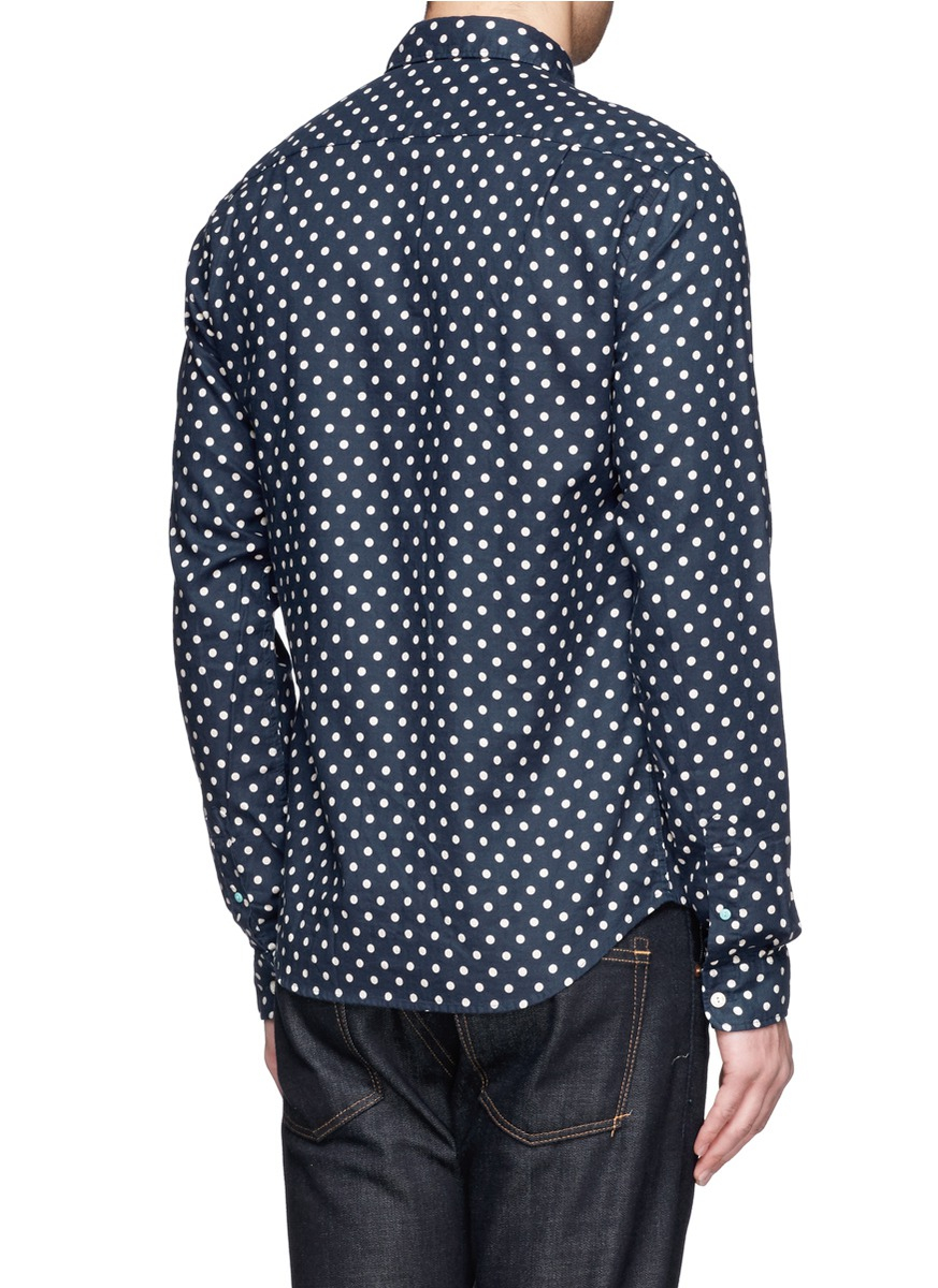 Lyst - Scotch & Soda Polka Dot Print Shirt in Blue for Men