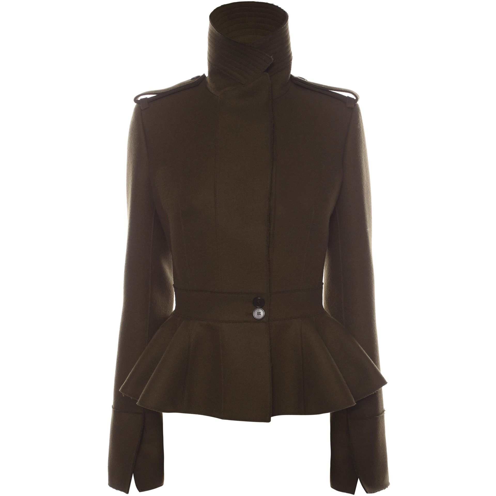 Lyst - Alexander Mcqueen Military Peplum Jacket in Green