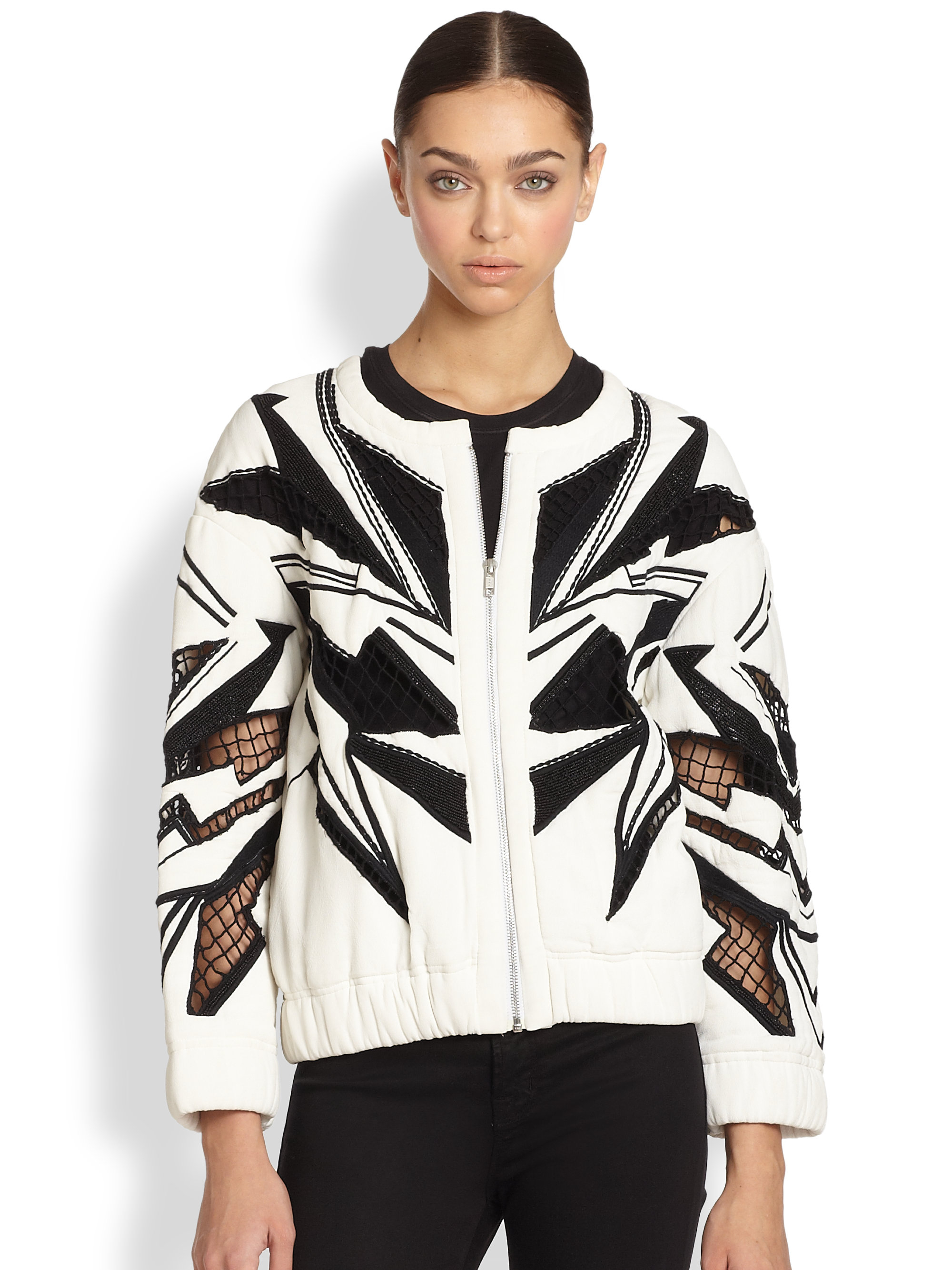 Lyst Iro Dontae Meshpaneled Patterned Jacket in White