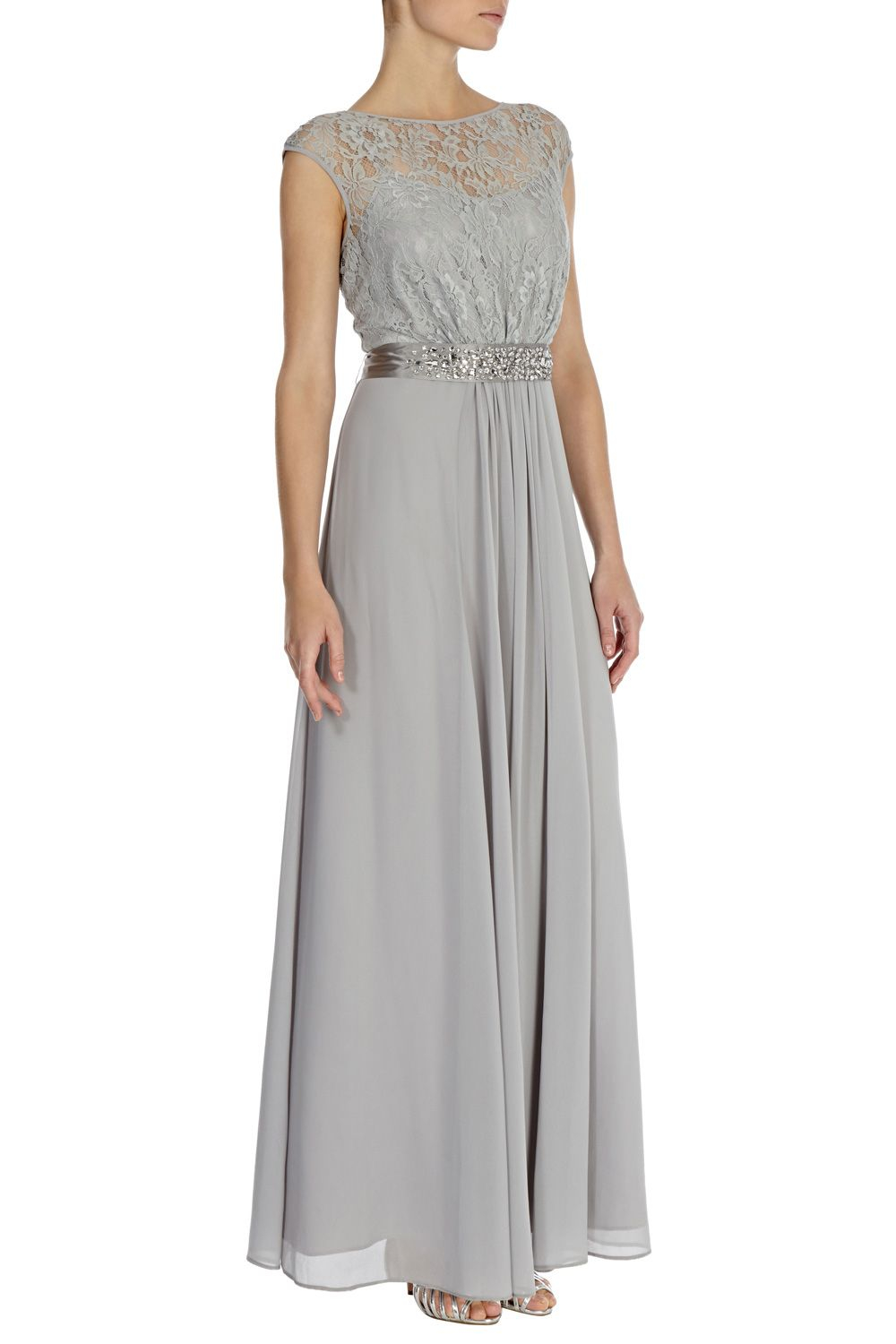Grey Bridesmaid Dress with embellishment | Greys LORI LEE MAXI ...