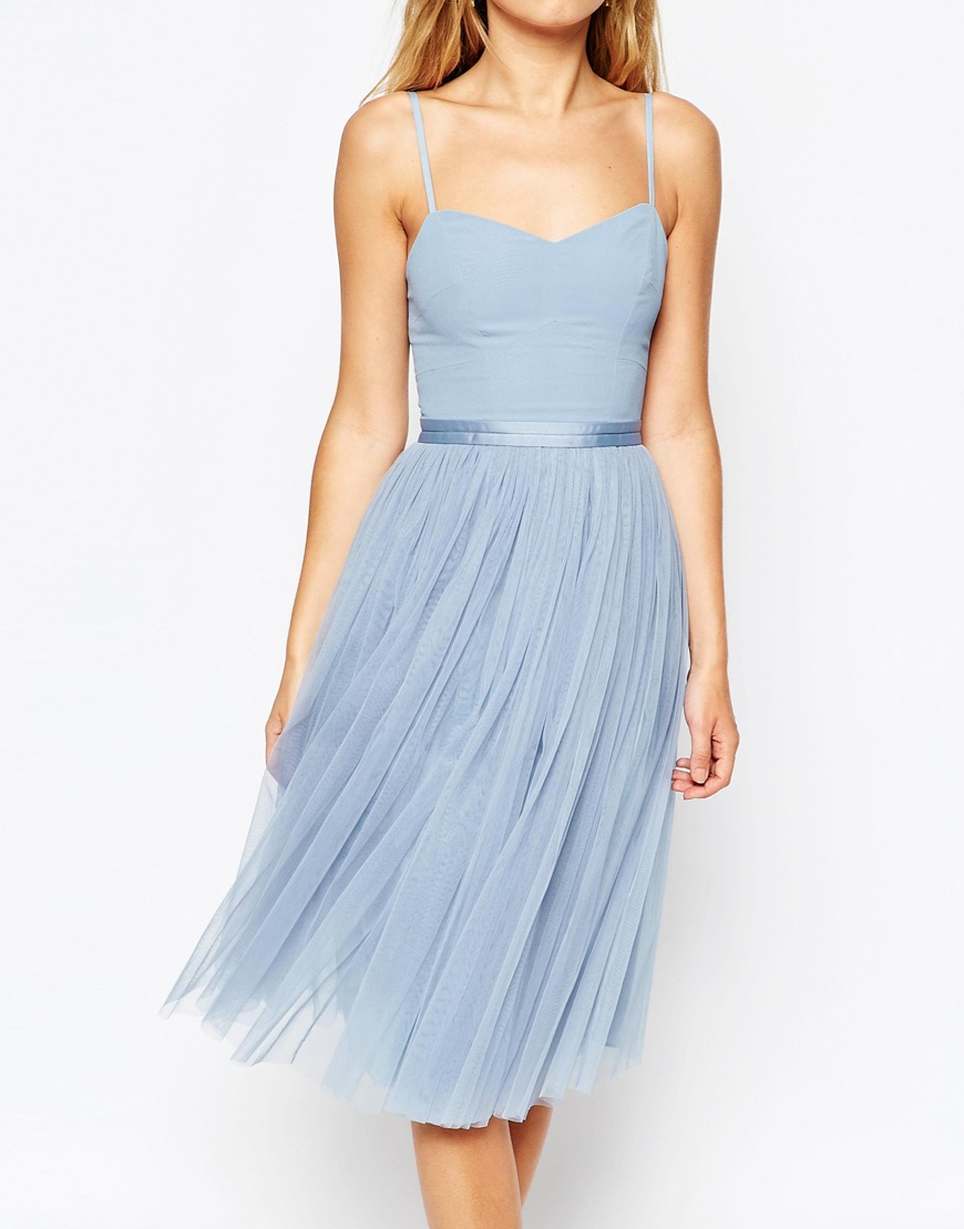 Needle And Thread Giselle Ballet Midi Dress With Tulle Skirt In Blue Lyst 1346