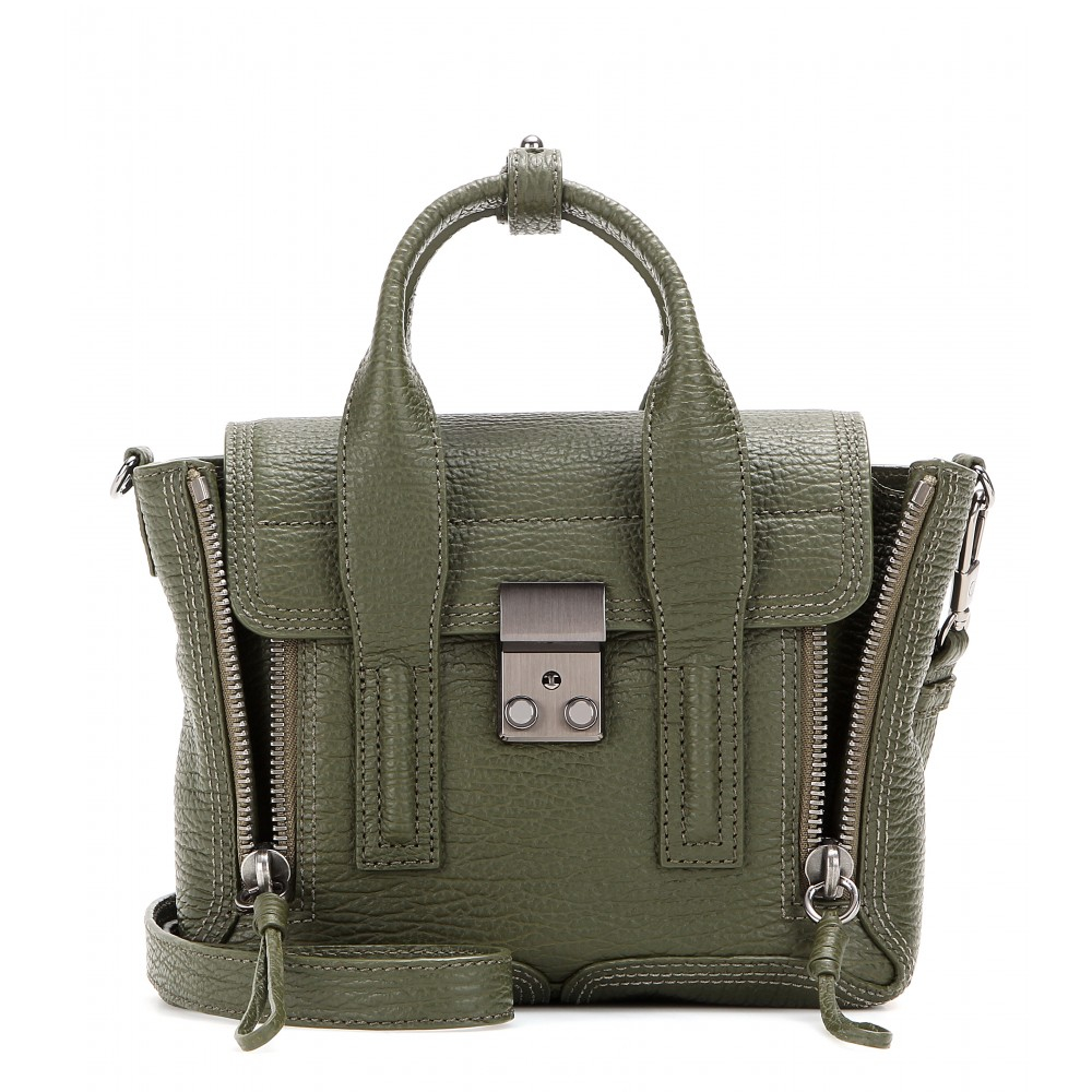 3.1 phillip lim Pashli Mini Leather Shoulder Bag in Green | Lyst