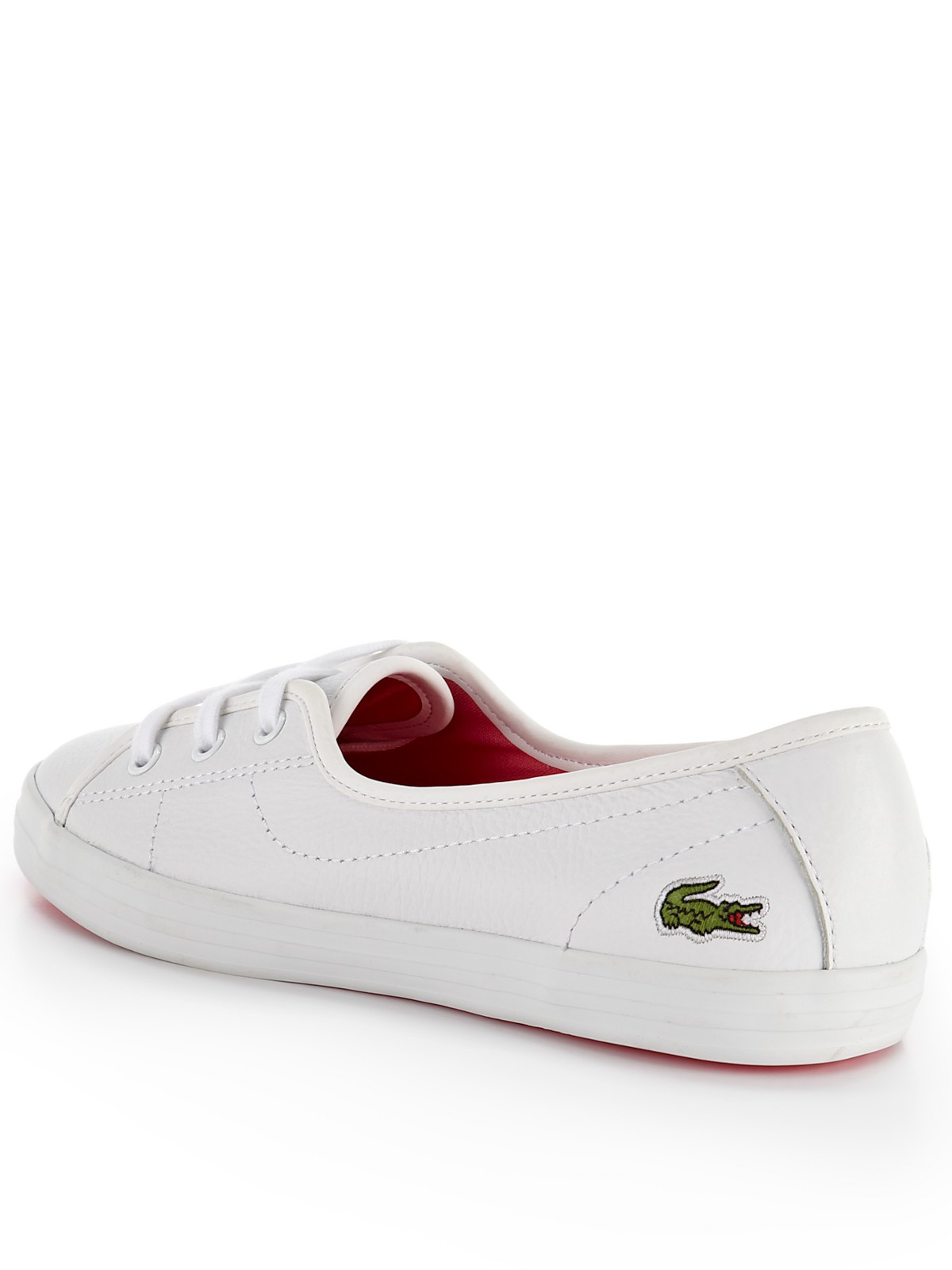 Lacoste Lacoste Ziane Leather Lace Up Pumps in White | Lyst