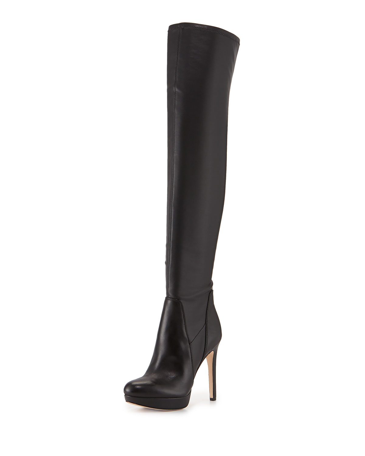 Sam edelman Amber Faux-Leather Over-The-Knee Boots in Black | Lyst