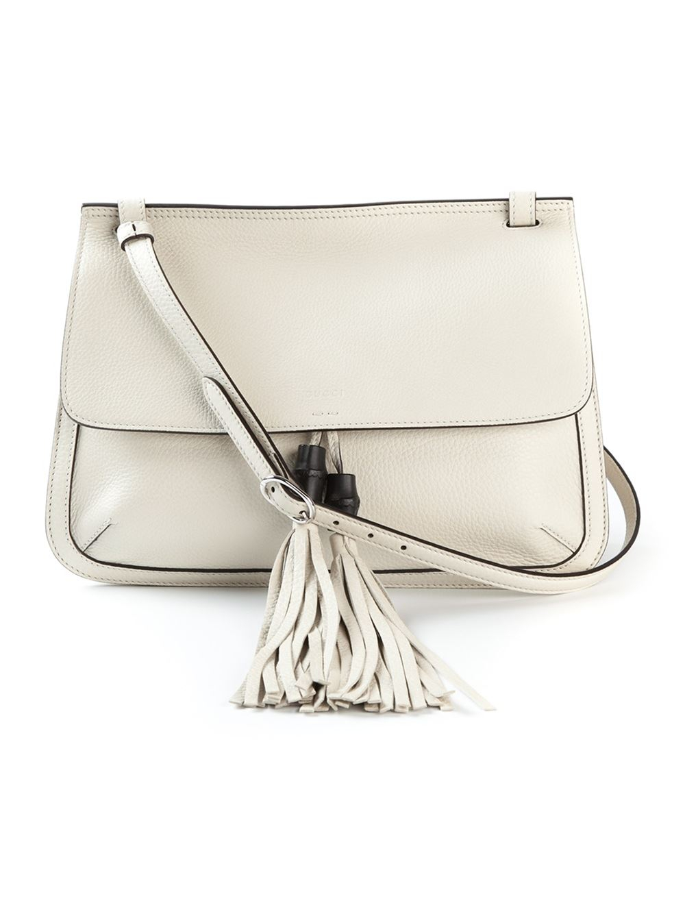 Gucci Tassel Detail Shoulder Bag in White | Lyst