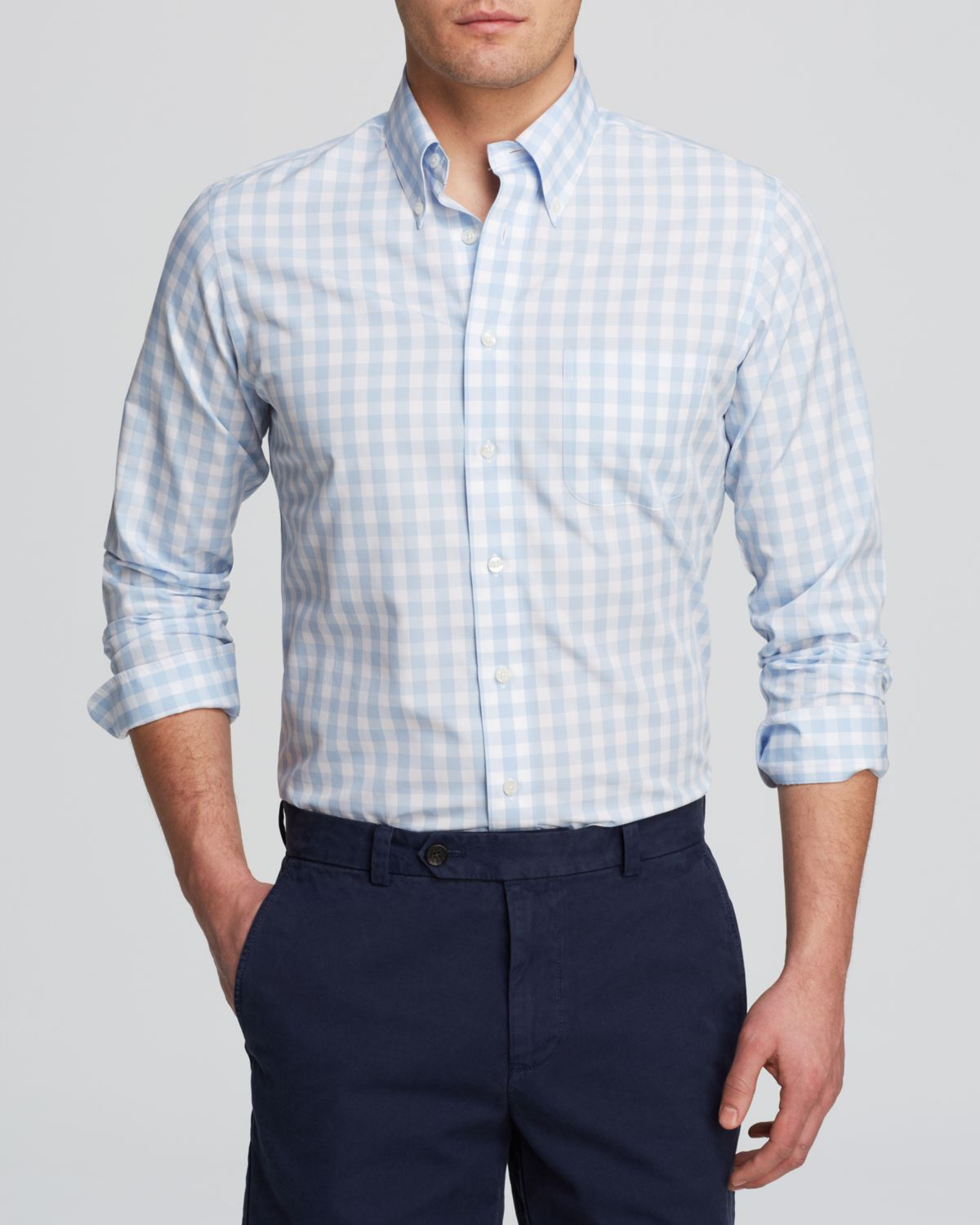 mens gingham button down