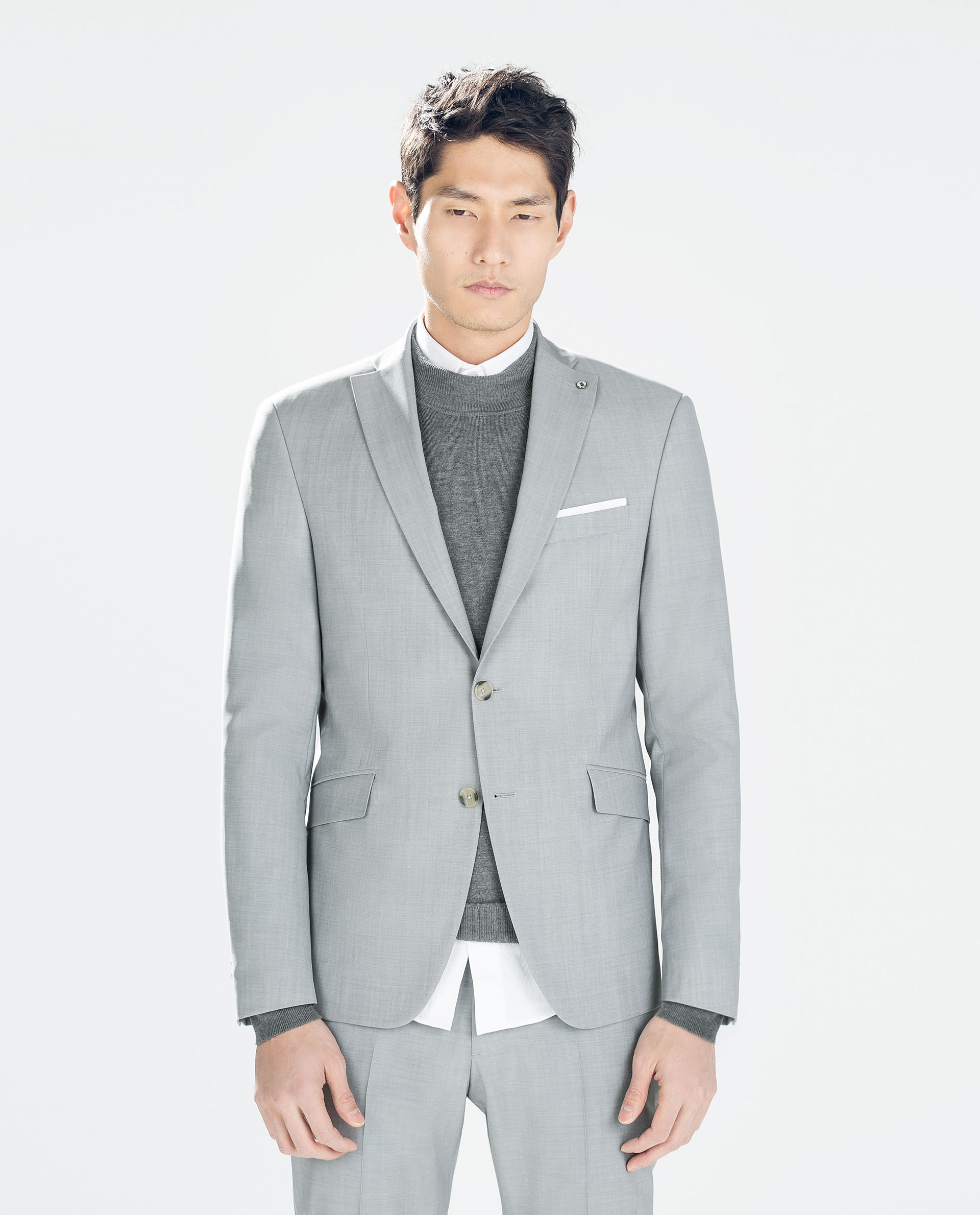 Zara Grey Wool Blazer in Gray for Men (Grey) | Lyst
