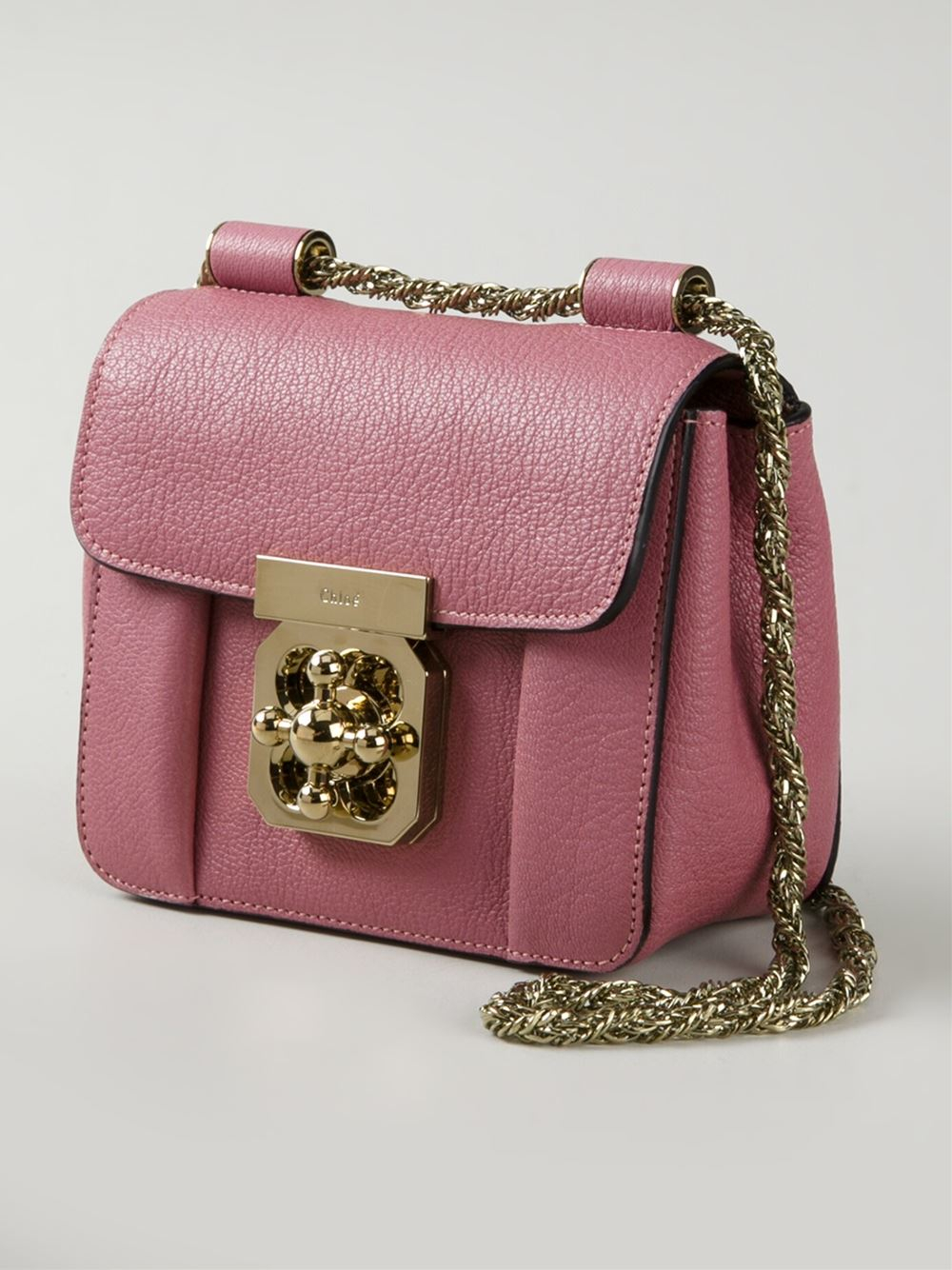 Chlo Elsie Leather Cross-Body Bag in Pink (pink \u0026amp; purple) | Lyst  