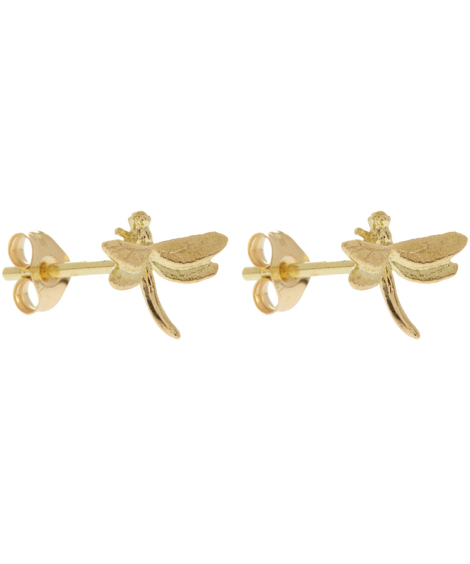 Lyst Alex Monroe 18ct Gold Y Tiny Dragonfly Stud Earrings In Gallery