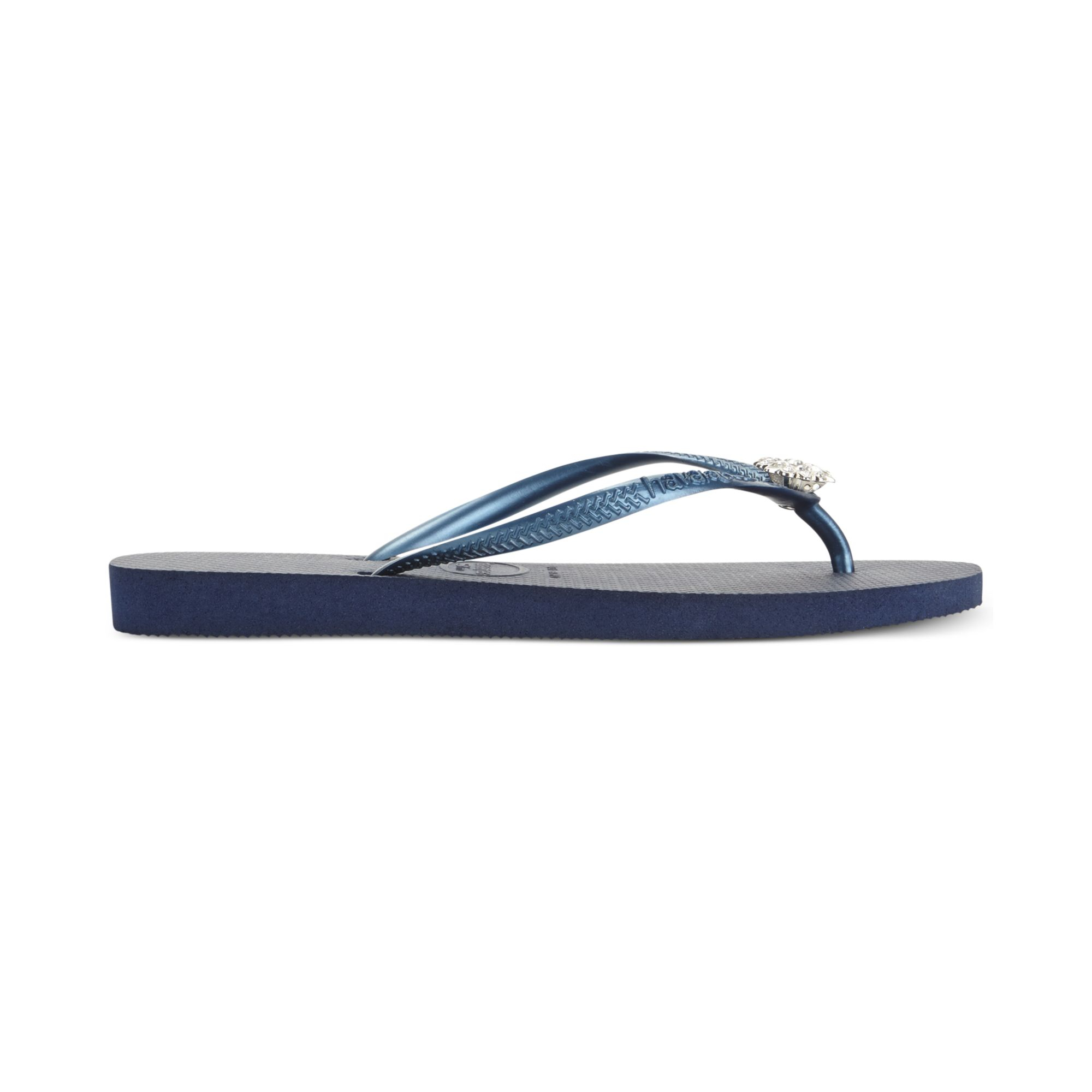 Havaianas Slim Crystal Flip Flops in Blue - Lyst
