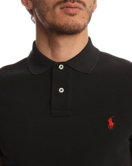 Polo Ralph Lauren | Slim Fit Black Polo Shirt for Men | Lyst
