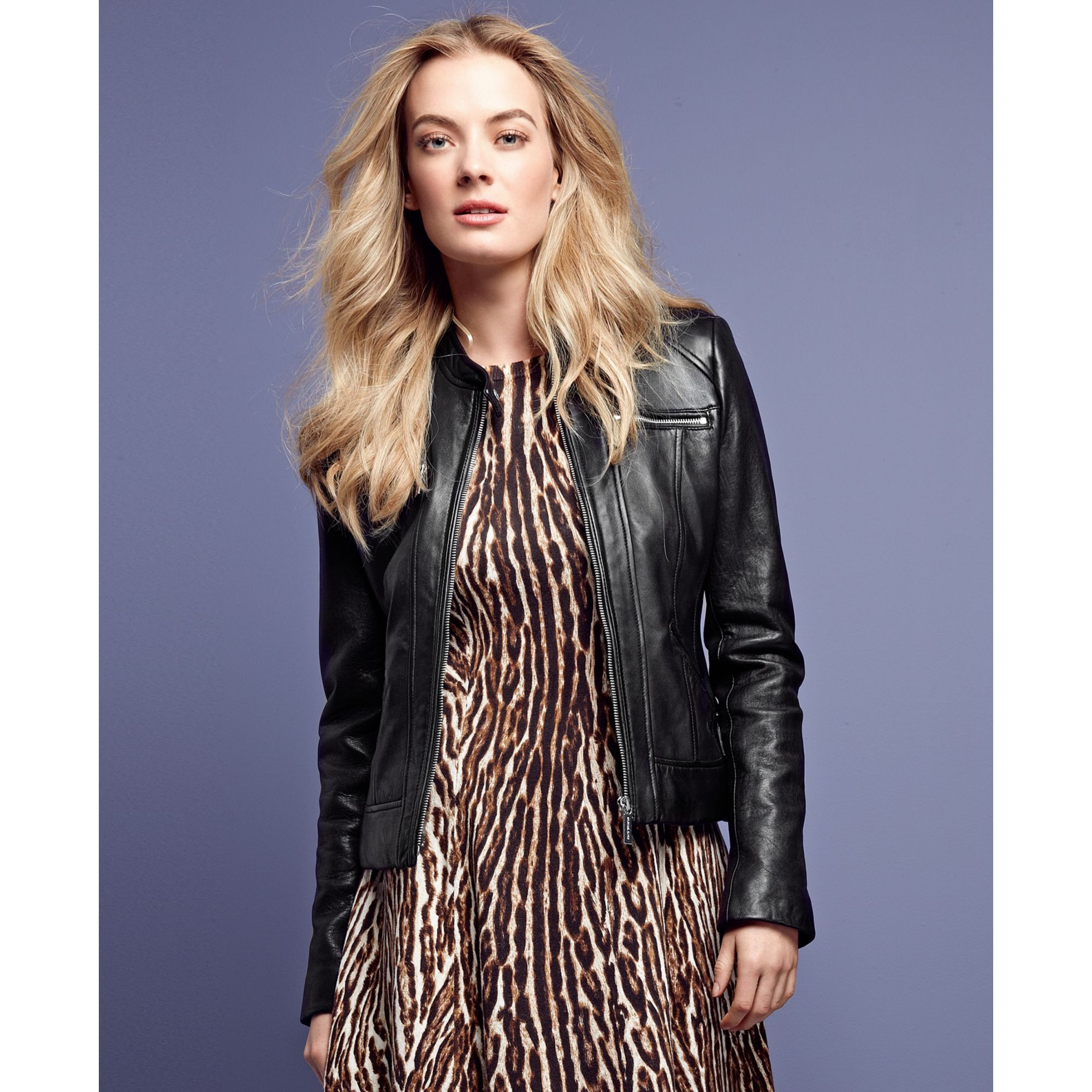Lyst Michael Kors Petite Leather Moto Jacket In Black Gallery
