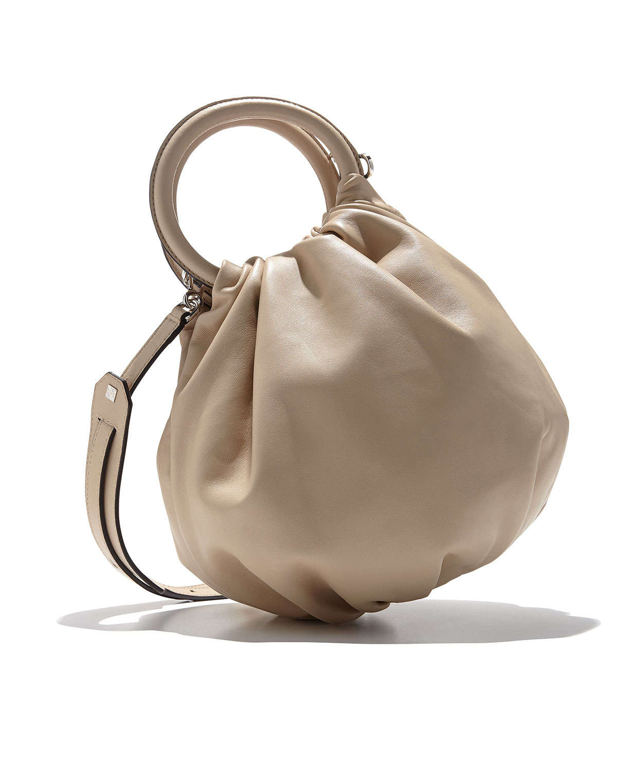 Lyst - Loewe Bounce Gathered Lambskin Bag in Natural