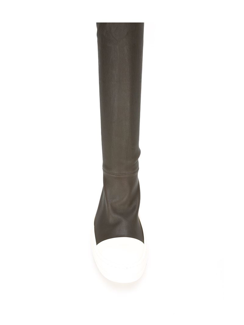 Lyst - Rick Owens Thigh High Sneaker Boots in Gray