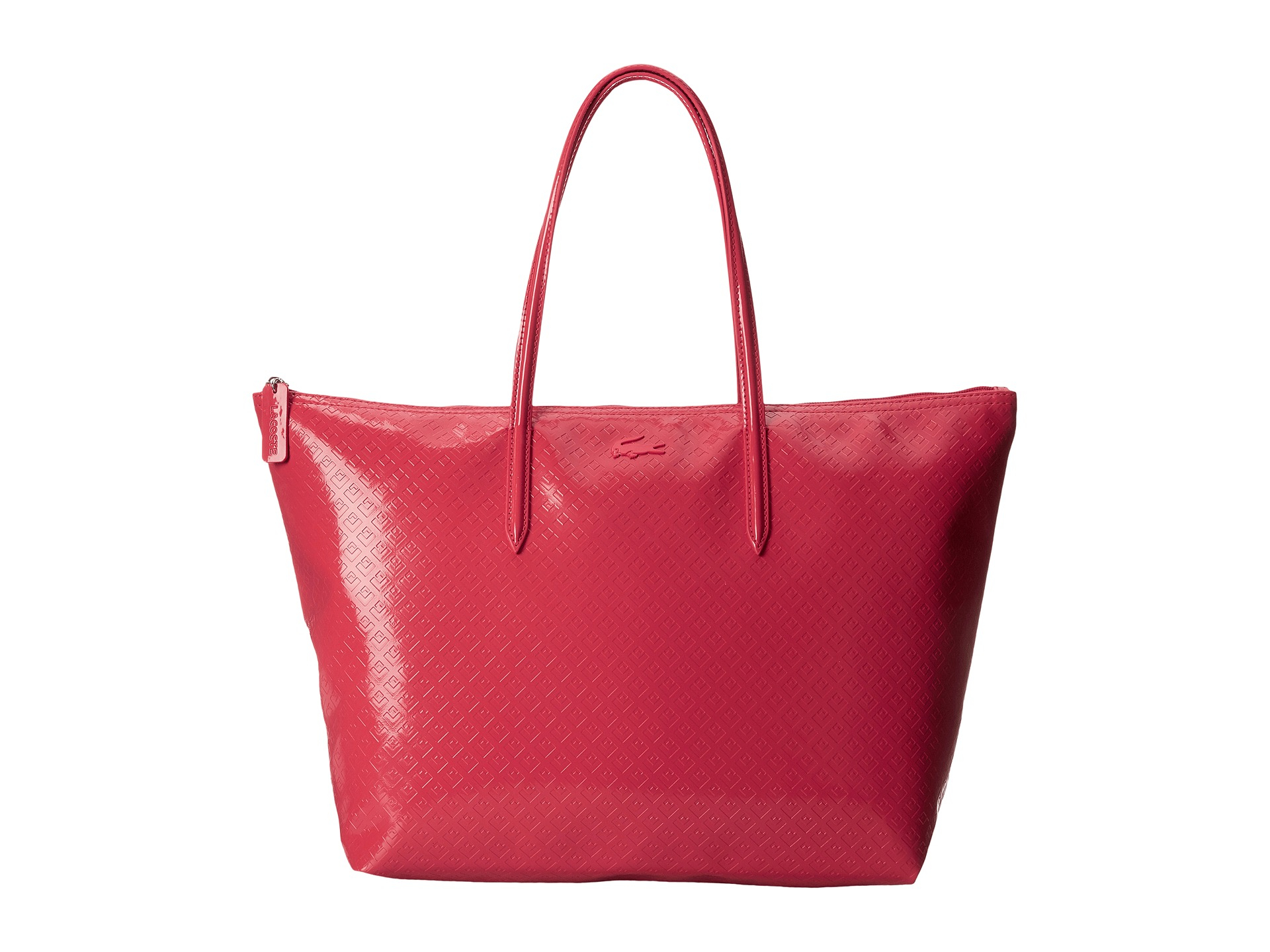 Download Lyst - Lacoste L.12.12 Glossy Large Shopping Bag in Pink