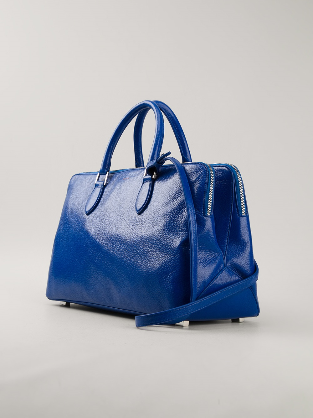 Lyst Rochas Double Compartment Tote In Blue Gallery