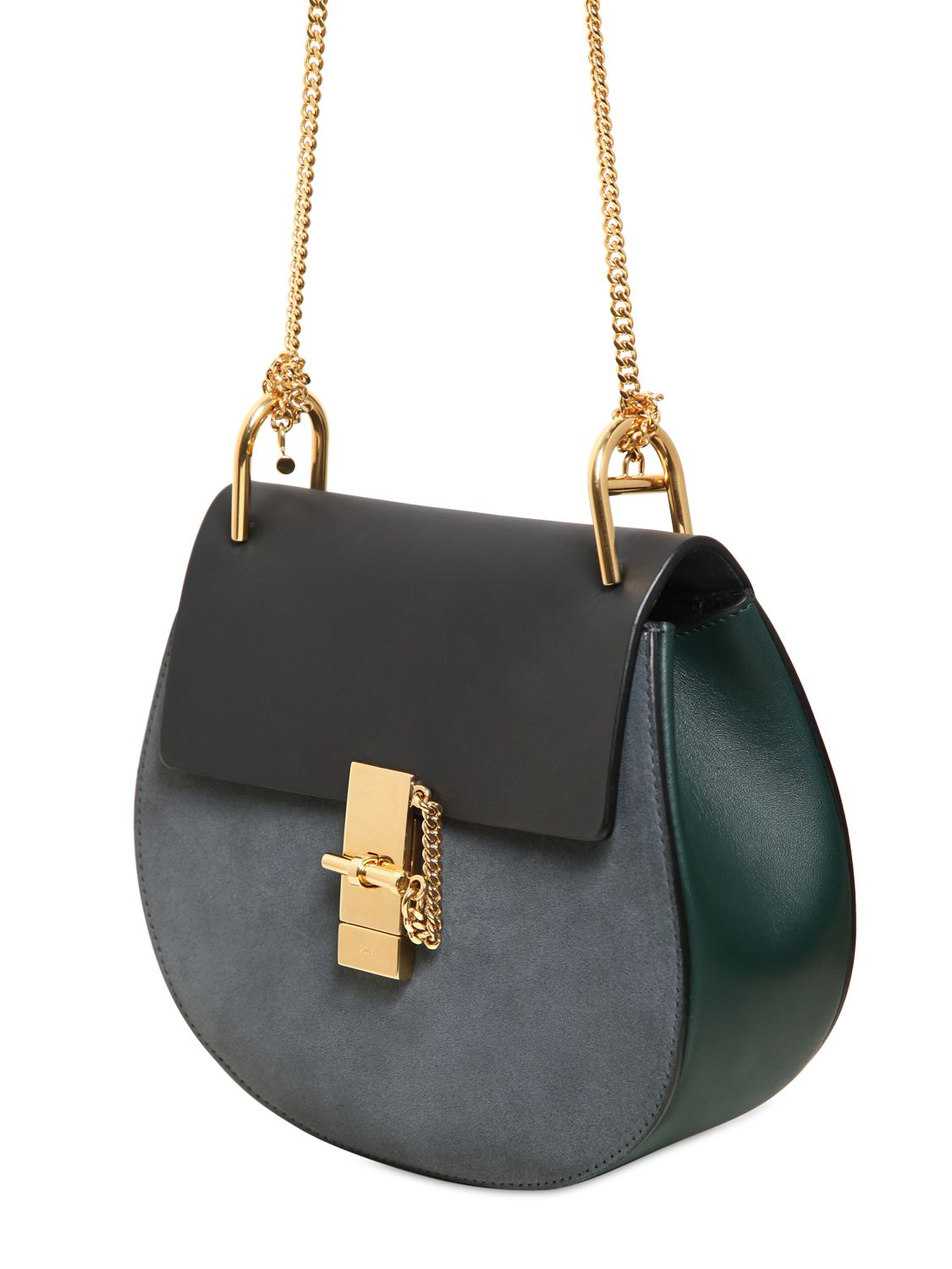 white chloe bag - Chlo Medium Drew Suede Leather Shoulder Bag in Blue (MERINO BLUE ...