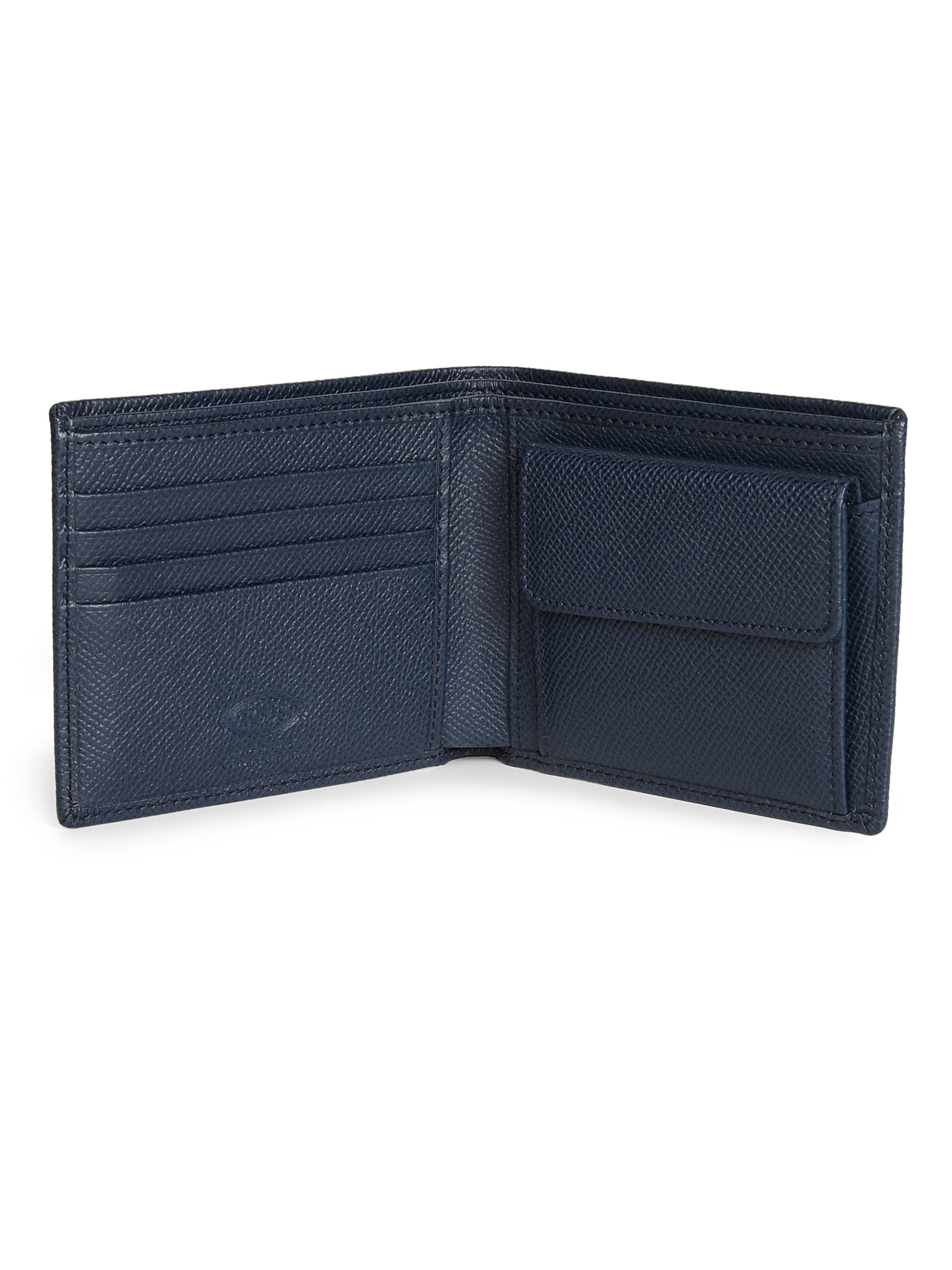 Lyst - Tod'S Leather Billfold Wallet in Blue for Men