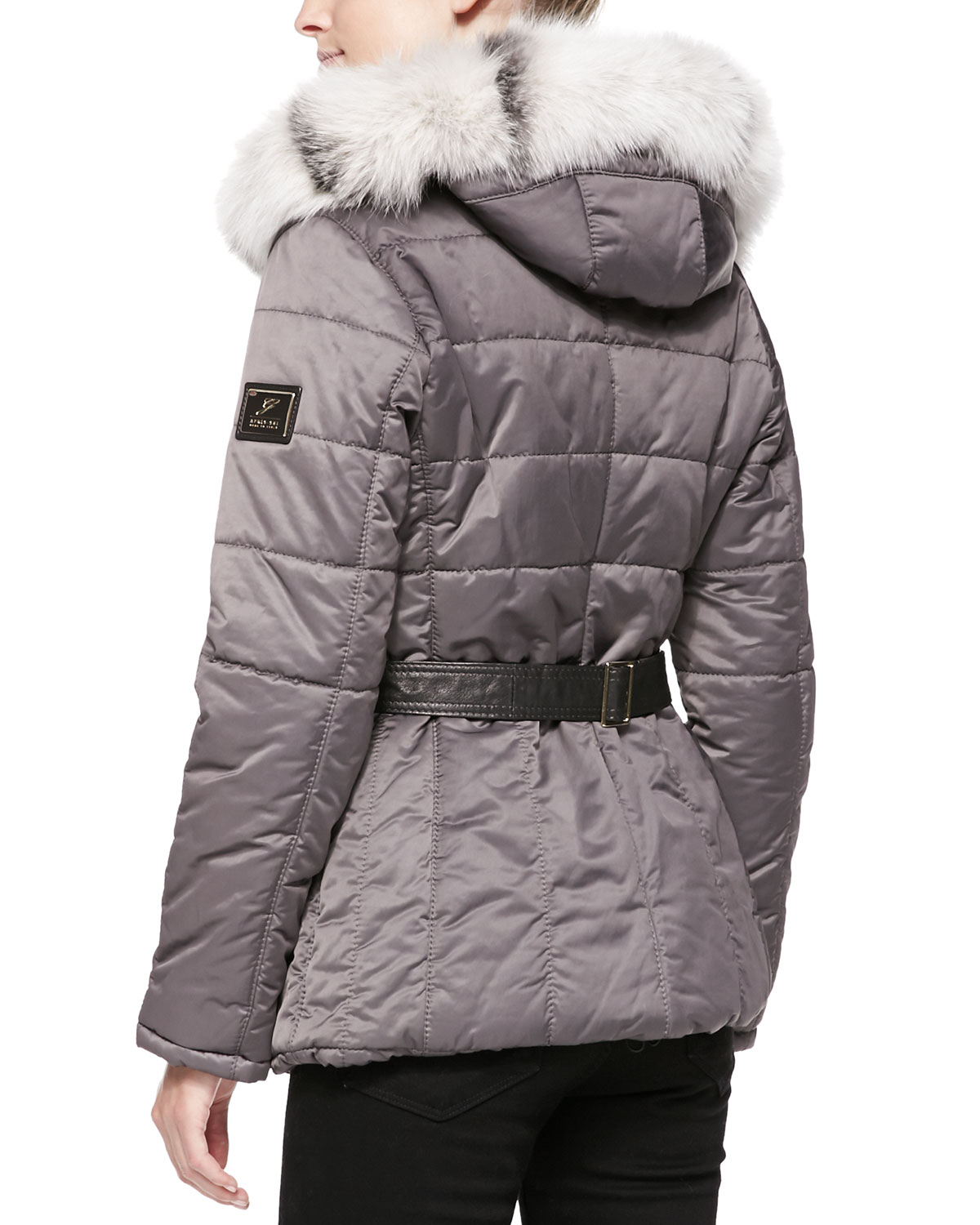 Lyst Gorski ApresSki Belted Puffer Jacket W/ Iceberg FurTrim in Gray