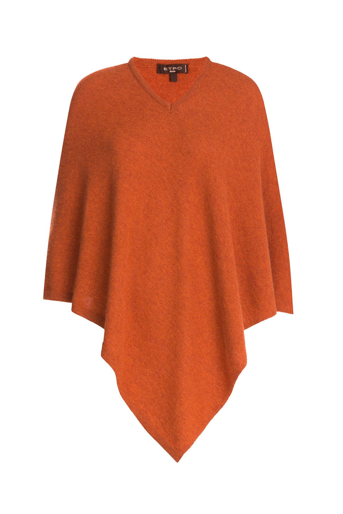 orange cashmere poncho