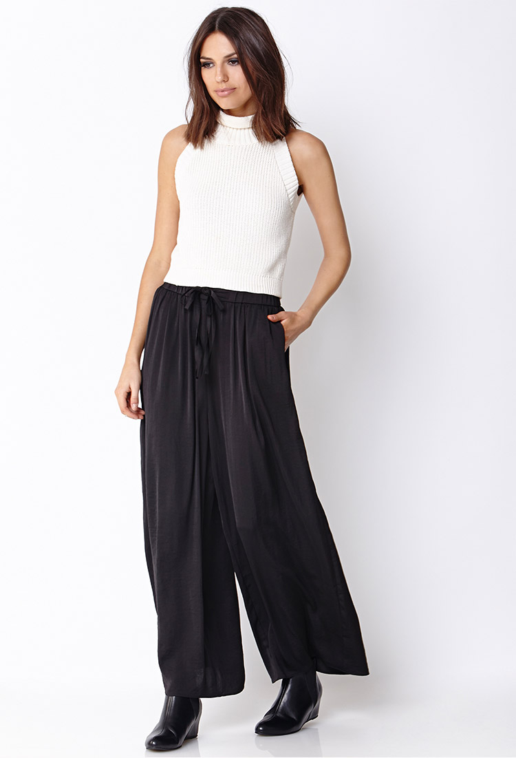 Forever 21 Contemporary Artsy Palazzo Pants in Black | Lyst
