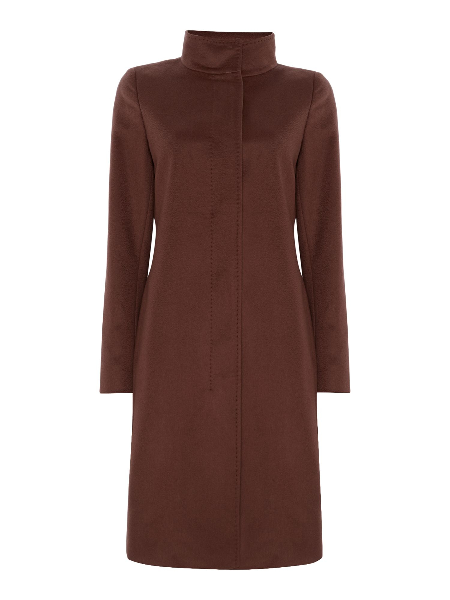 Max mara Accorta Funnel Neck Wool Cashmere Coat in Brown Lyst