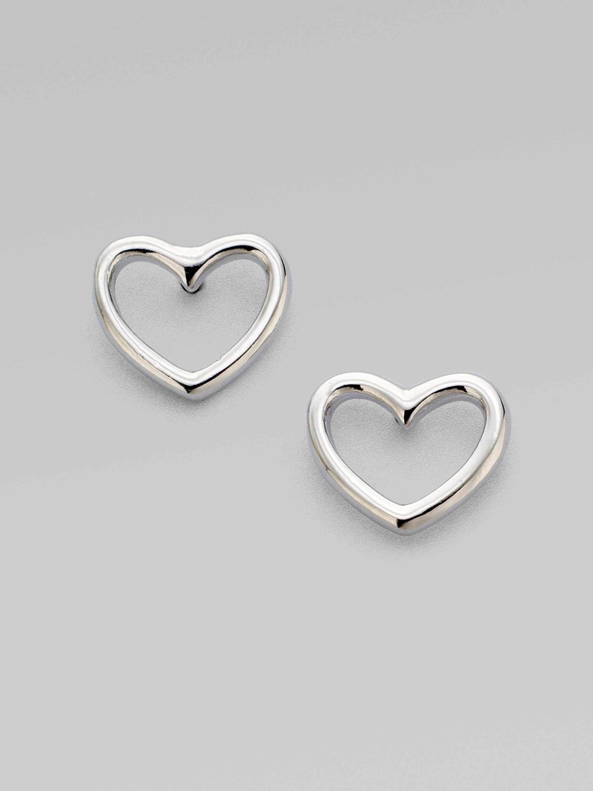 Lyst Marc By Jacobs Love Heart Stud Earrings Silvertone In Gallery