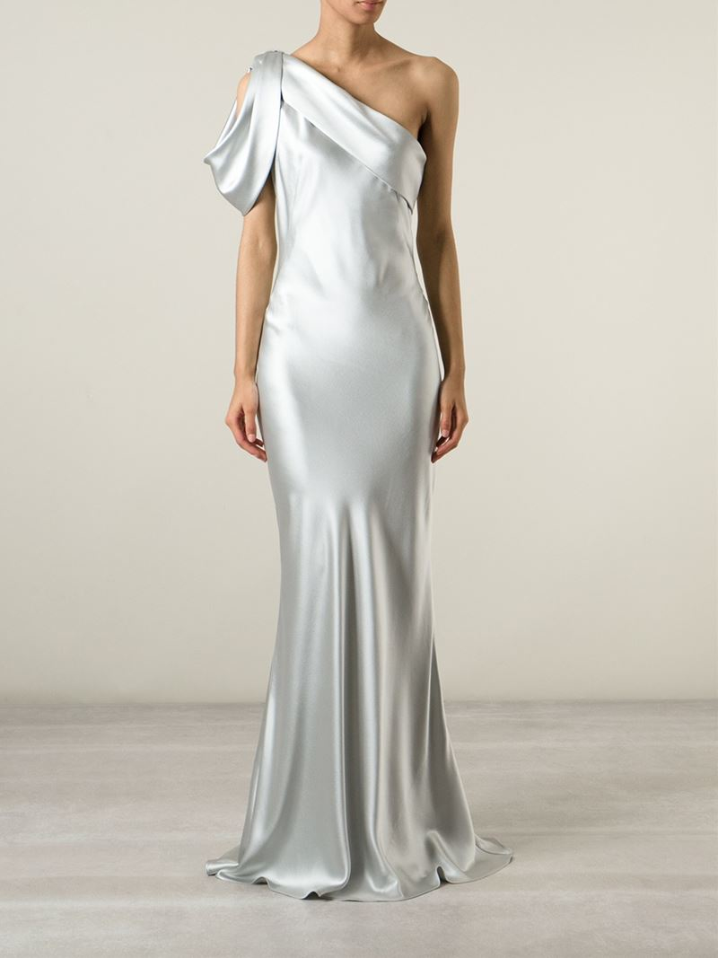 alexander mcqueen one shoulder gown