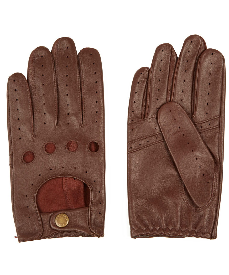 Lyst - Dents Brown Leather Driving Gloves in Brown for Men