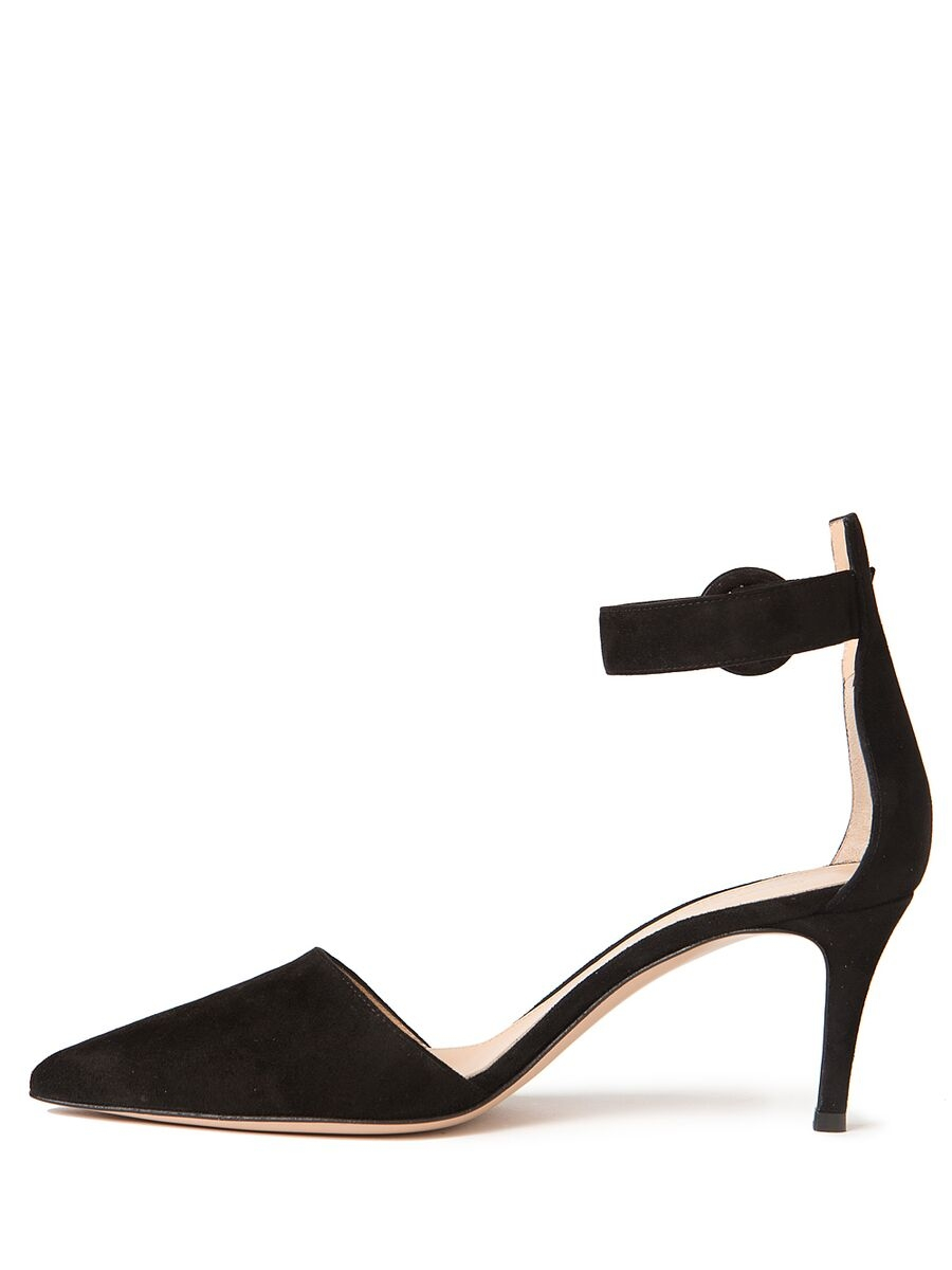 Gianvito rossi Ankle Strap Kitten Heels in Black | Lyst