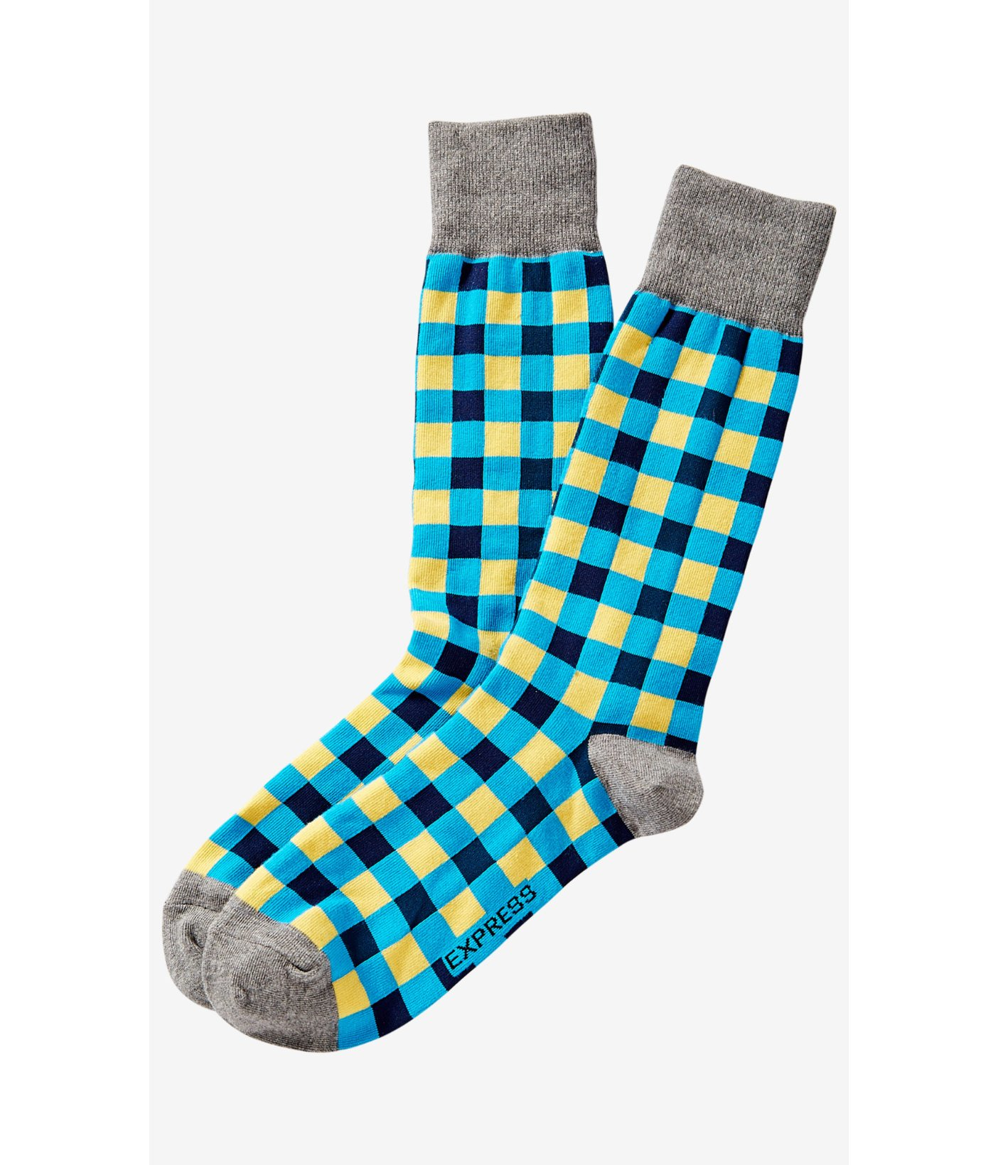 Express Bright Gingham Dress Socks in Blue for Men (CLASSIC BLUE) Lyst