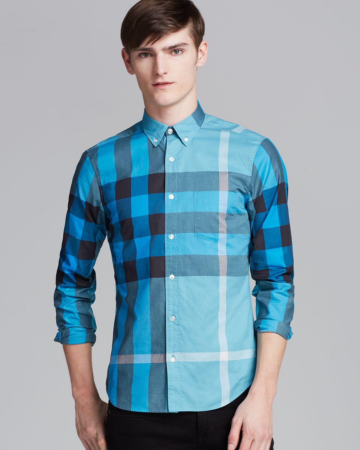 Lyst - Burberry Brit Fred Exploded Check Sport Shirt Classic Fit in ...