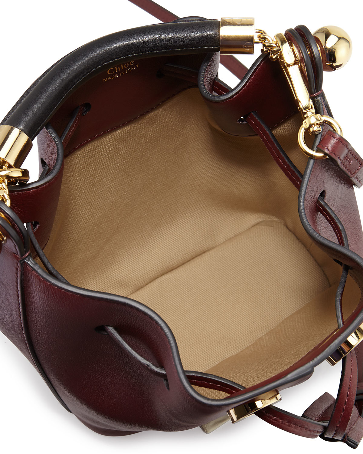 small gala bucket bag in smooth red calfskin  