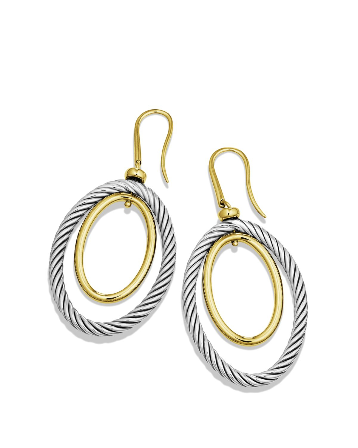 David Yurman Mobile Oval Earrings With Gold in Metallic - Lyst