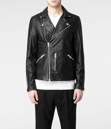 Allsaints Hemsley Leather Biker Jacket in Black for Men | Lyst