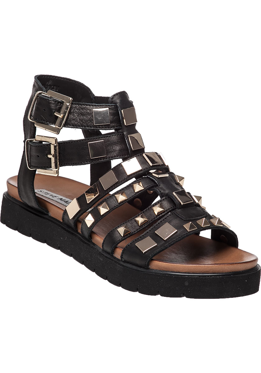 Lyst Steve Madden Bettee Leather  Caged Sandals  in Black 