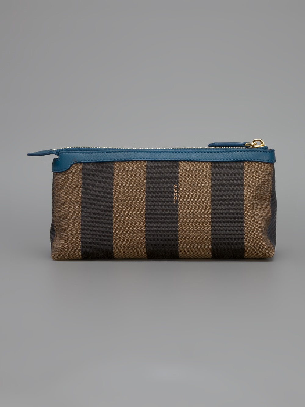 Lyst - Fendi Striped Makeup Bag in Brown