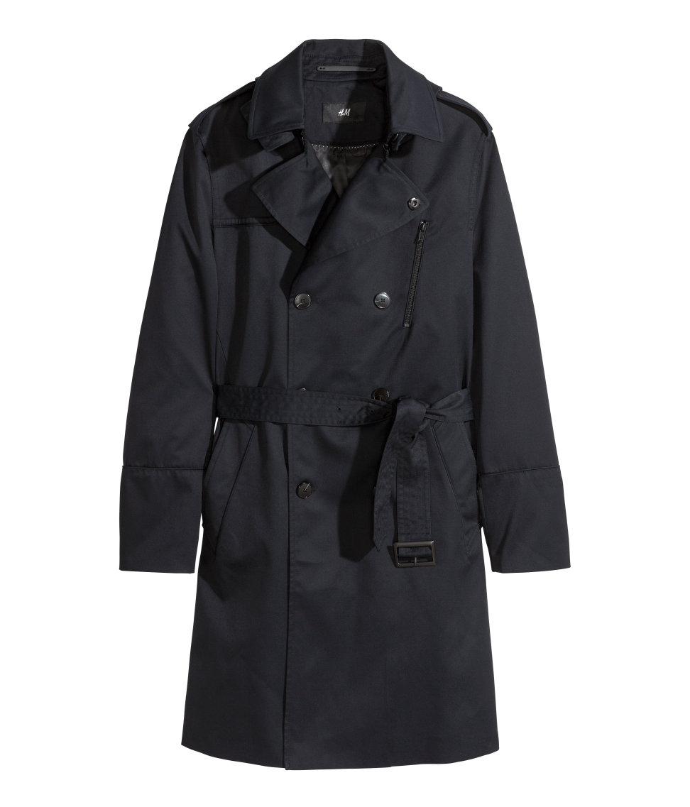 Lyst - H&M Trenchcoat in Black for Men