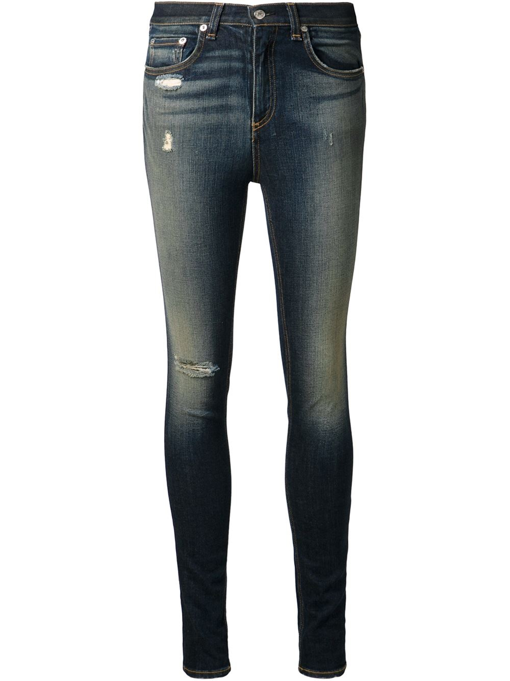 Rag & Bone Justine Skinny High-waisted Stretch-denim Jeans in Blue | Lyst